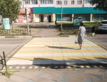Приподнятый пешеходный переход ПИН (желтый средний элемент) высотой 50 мм