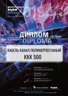Диплом участника выставки Prolight + Sound NAMM Russia 2019 Кабель-канал ККК 500