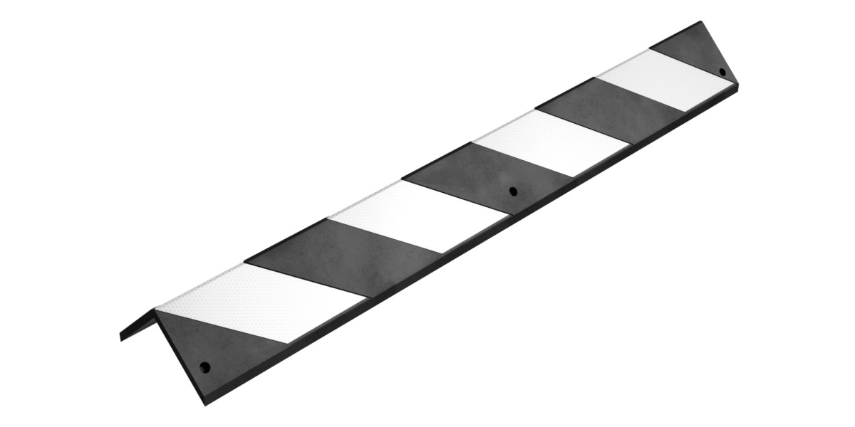 Демпфер угловой резиновый косые светоотражатели ДУ-8 белый 