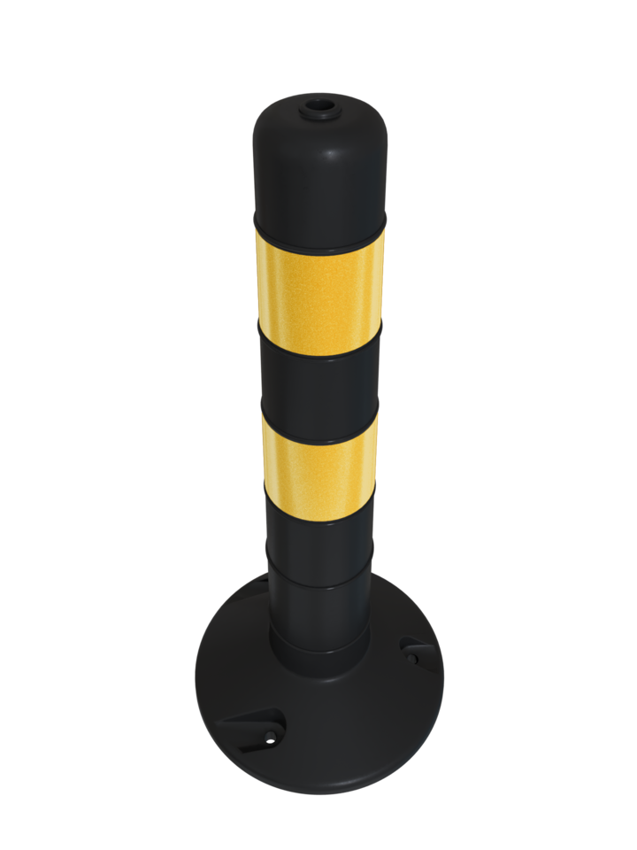 Сигнальный гибкий столбик ССУ-480 желто-черный со светоотражающими полосами