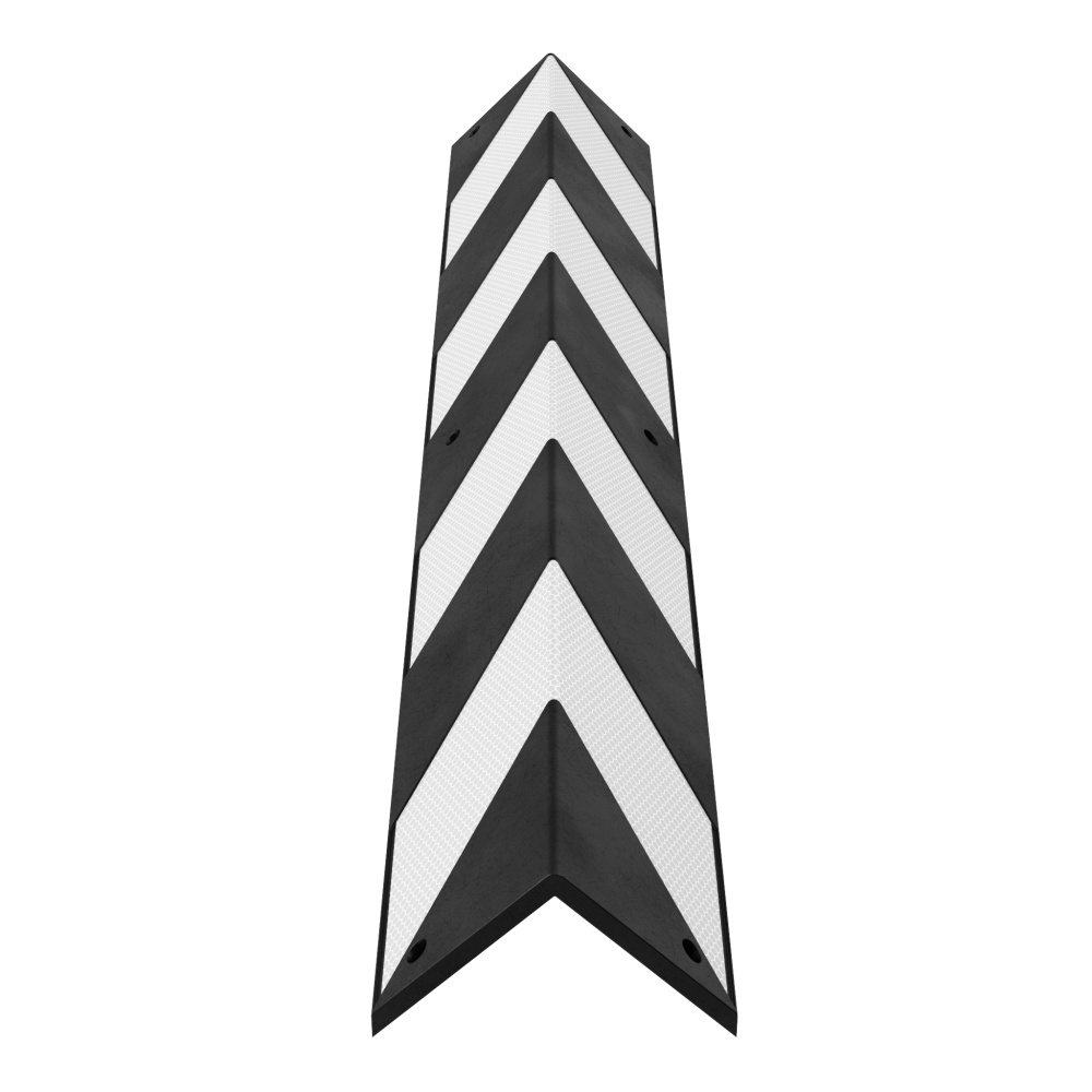 Демпфер угловой резиновый косые светоотражатели ДУ-8 белый 