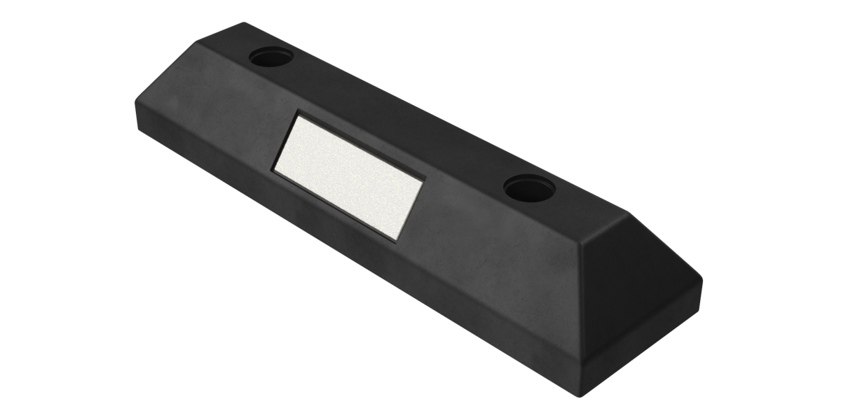 КР-0,55 Колесоотбойник для парковки резиновый (белый светоотражатель)