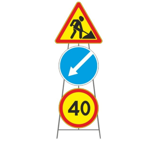 Переносная опора для трех дорожных знаков (тренога) 