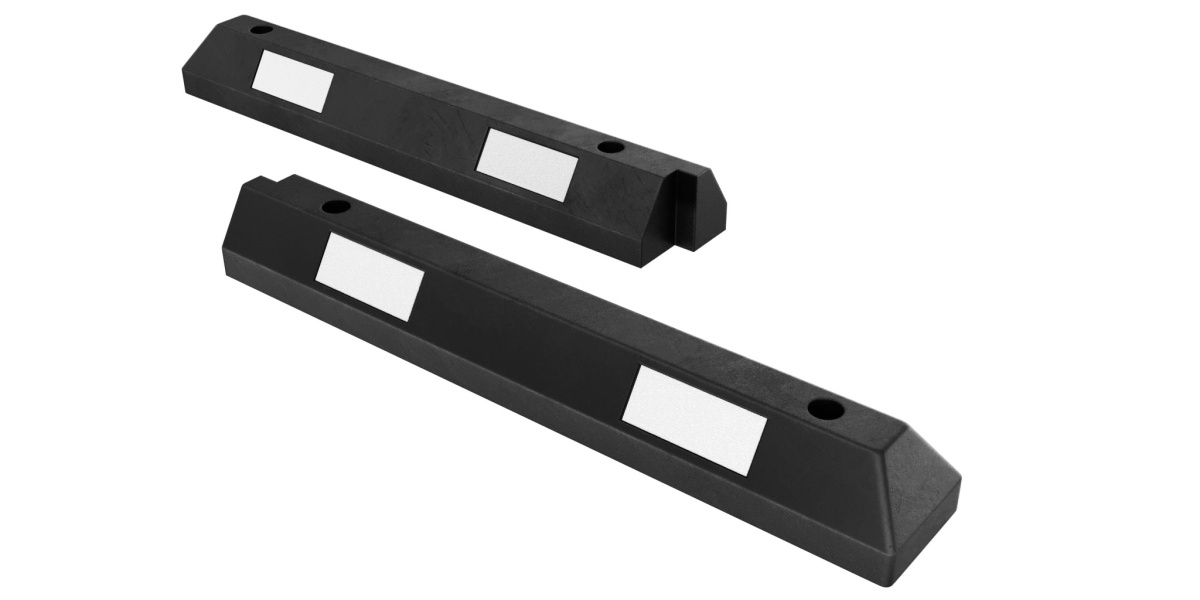 КР-1,83 Колесоотбойник резиновый секционный без рисунка белый светоотражатель Россия 