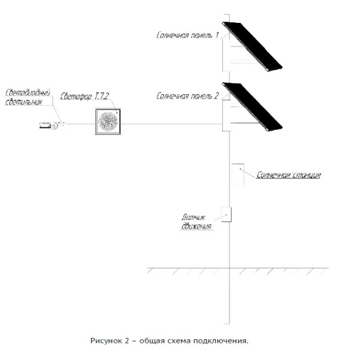 Автономный комплекс освещения LightNET без датчика движения схема-чертеж