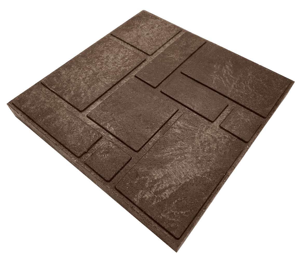 Плитка тротуарная полимерно-песчаная 333х333х35 мм коричневая