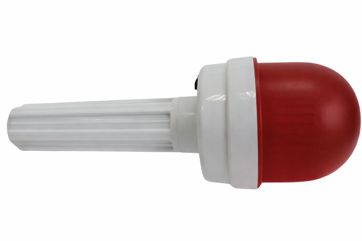 Фонарь ФС-4У с фотоэлементом (на батарейках) красный 