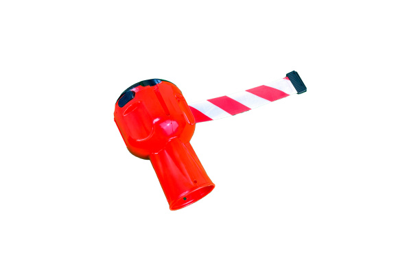 Блок с лентой для конуса 9 м (красно-белая) (К) 