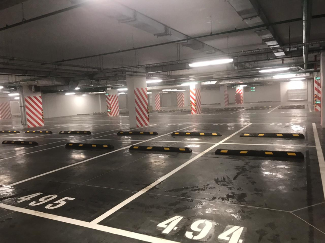 Обустройство парковочных мест подземного паркинга ЖК «ГОРОД НА РЕКЕ Тушино-2018»