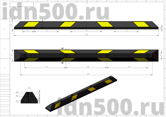 Колесоотбойник КР-1,83 цельный в точку (К) 