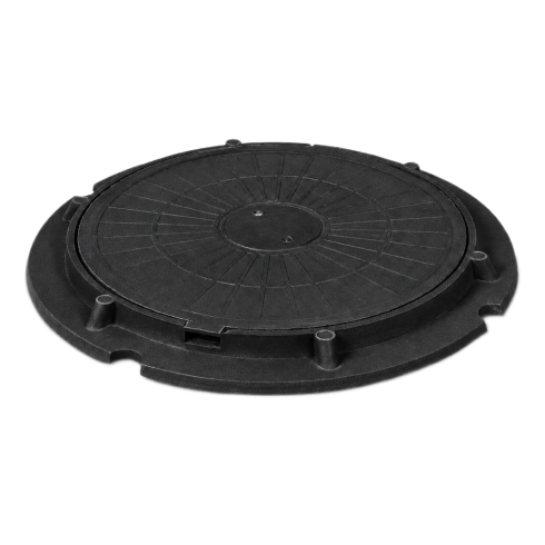 Люк канализационный садовый черный (нагрузка 1,5 тонны) фото в интернет-магазине ООО ПК Технология ( завод - изготовитель) idn500.ru