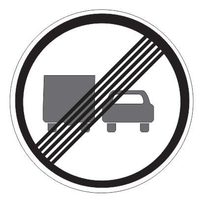 3.23 — Конец зоны запрещения обгона грузовым автомобилям 