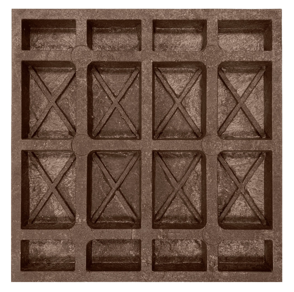 Полимерно-песчаная тротуарная плитка 333х333х35 мм коричневая обратная сторона