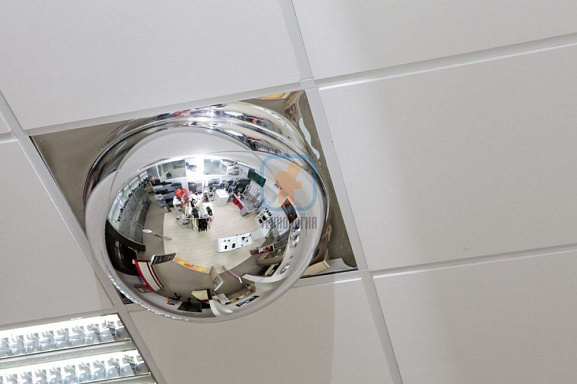 Зеркало купольное "Армстронг" 600 мм пример использования