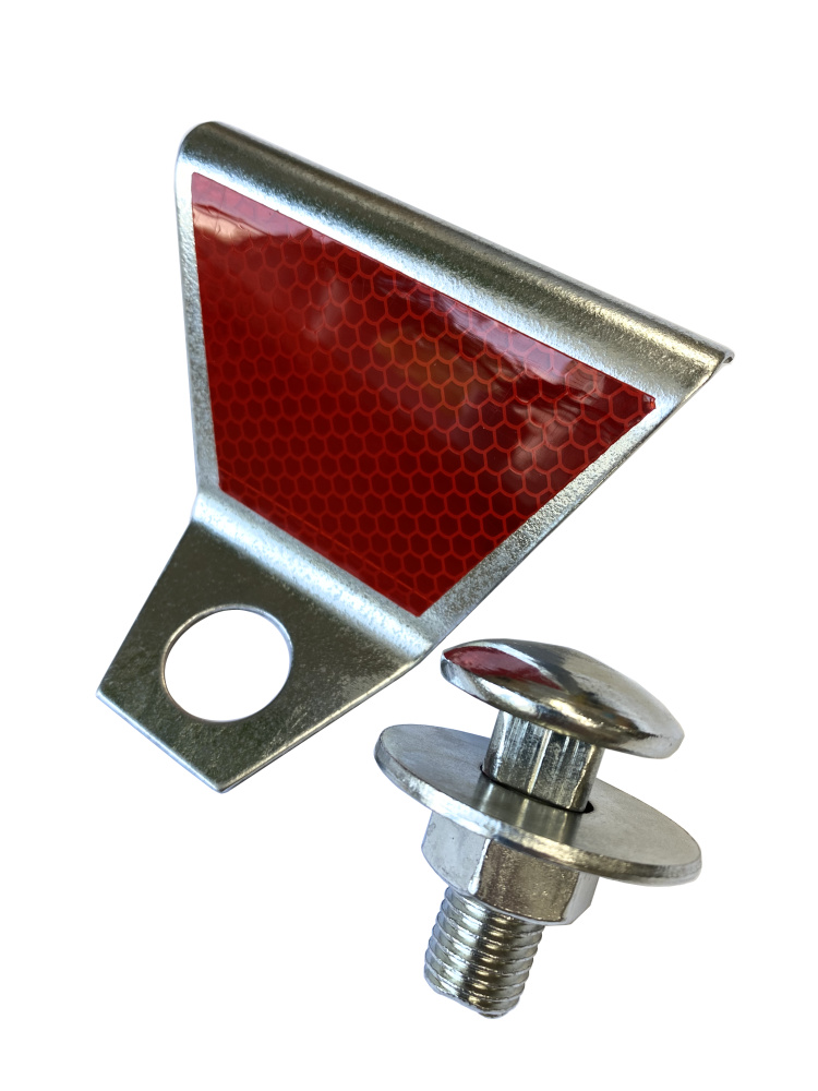 Рефлектор дорожный КД-5 металл 1,5мм с красными световозвращателями
