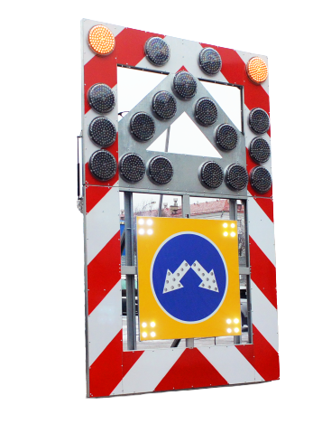 Переносной щит прикрытия с подъёмным механизмом 1 знак фото в интернет-магазине ООО ПК Технология ( завод - изготовитель) idn500.ru