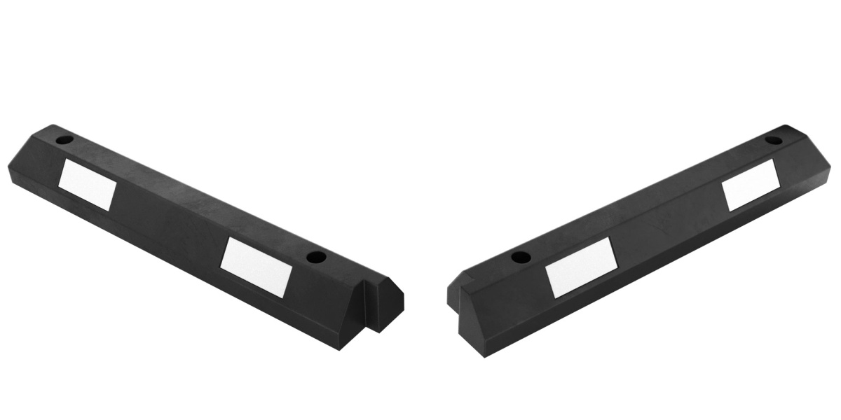 КР-1,83 Колесоотбойник резиновый секционный без рисунка белый светоотражатель Россия 