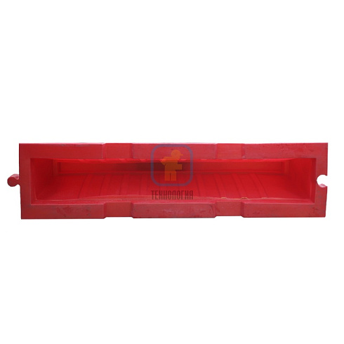 Блок дорожный пластиковый БДВ-2,0 красный вкладывающийся вид снизу