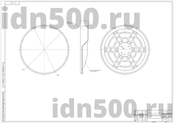 ЗС-600 Дорожное зеркало с козырьком схема-чертеж