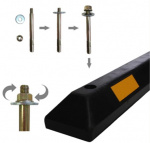 КР-1,83 Колесоотбойник резиновый секционный без рисунка белый светоотражатель Россия