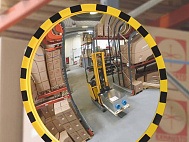 Зеркало сферическое круглое для улучшения обзора помещений склада